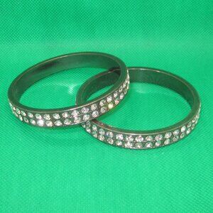 2 Bangle Bracelets AB bling